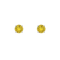 Classic Platinum Yellow Sapphire Earrings