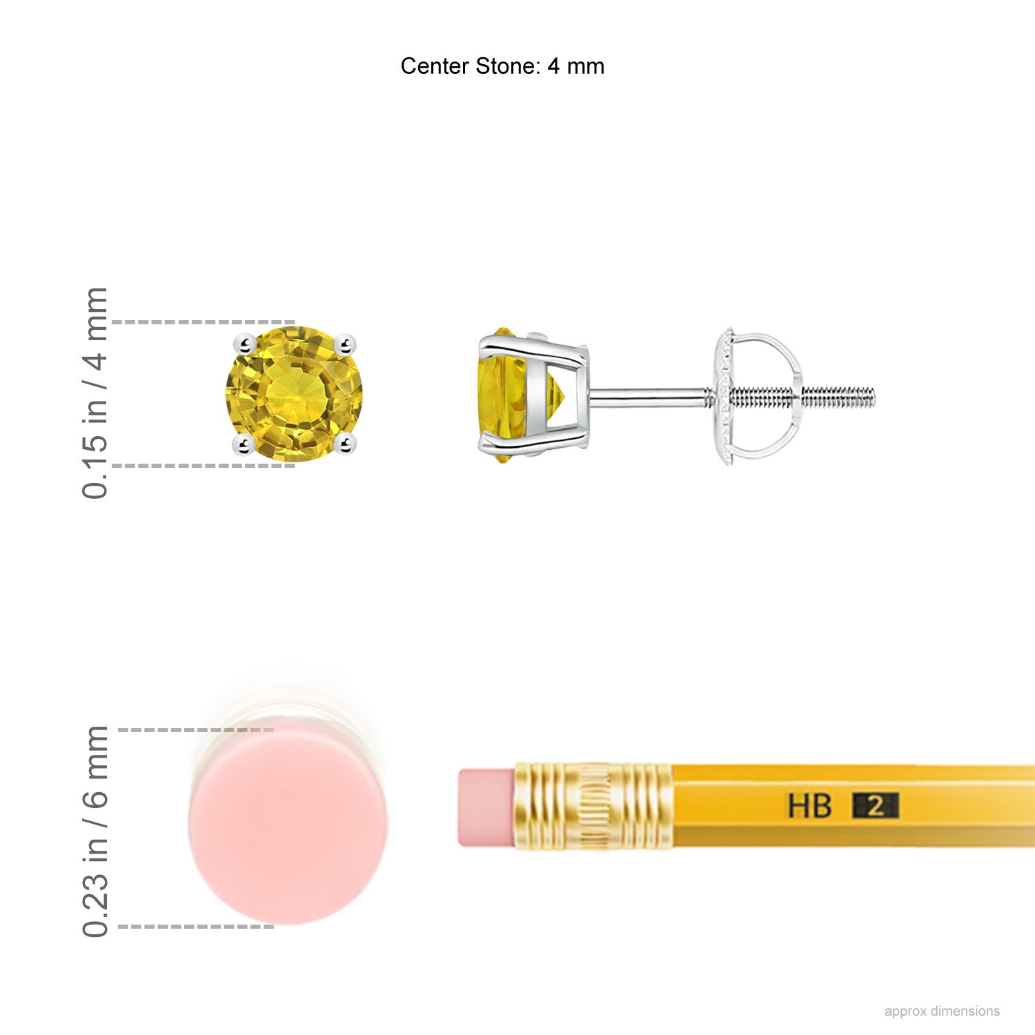 AAAA - Yellow Sapphire / 0.54 CT / 14 KT White Gold