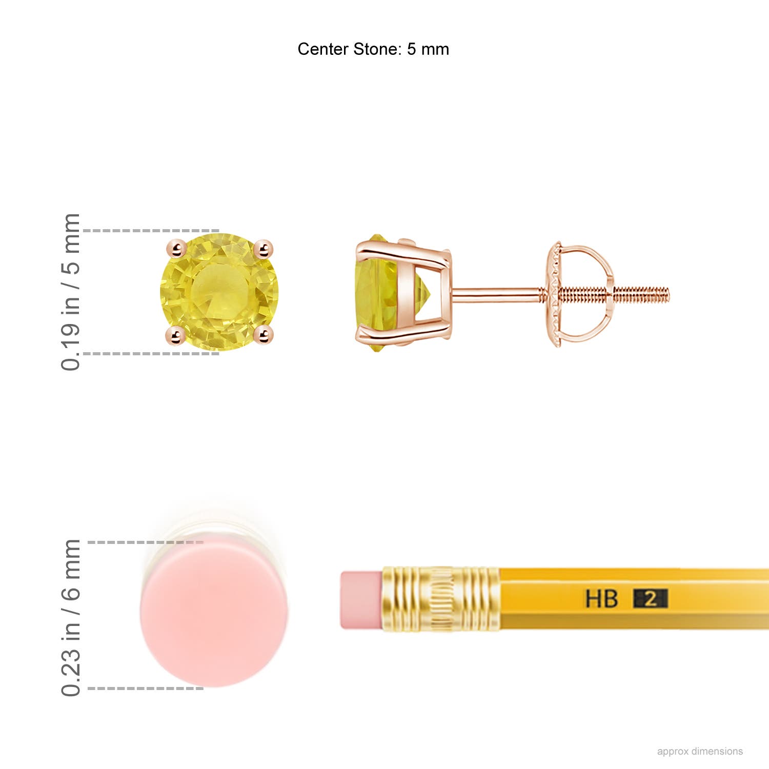 A - Yellow Sapphire / 1.06 CT / 14 KT Rose Gold