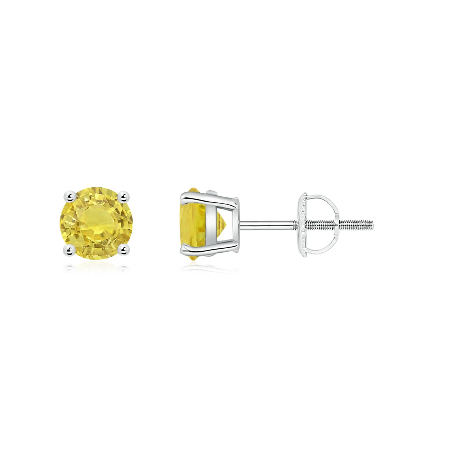 AA - Yellow Sapphire / 1.06 CT / 14 KT White Gold