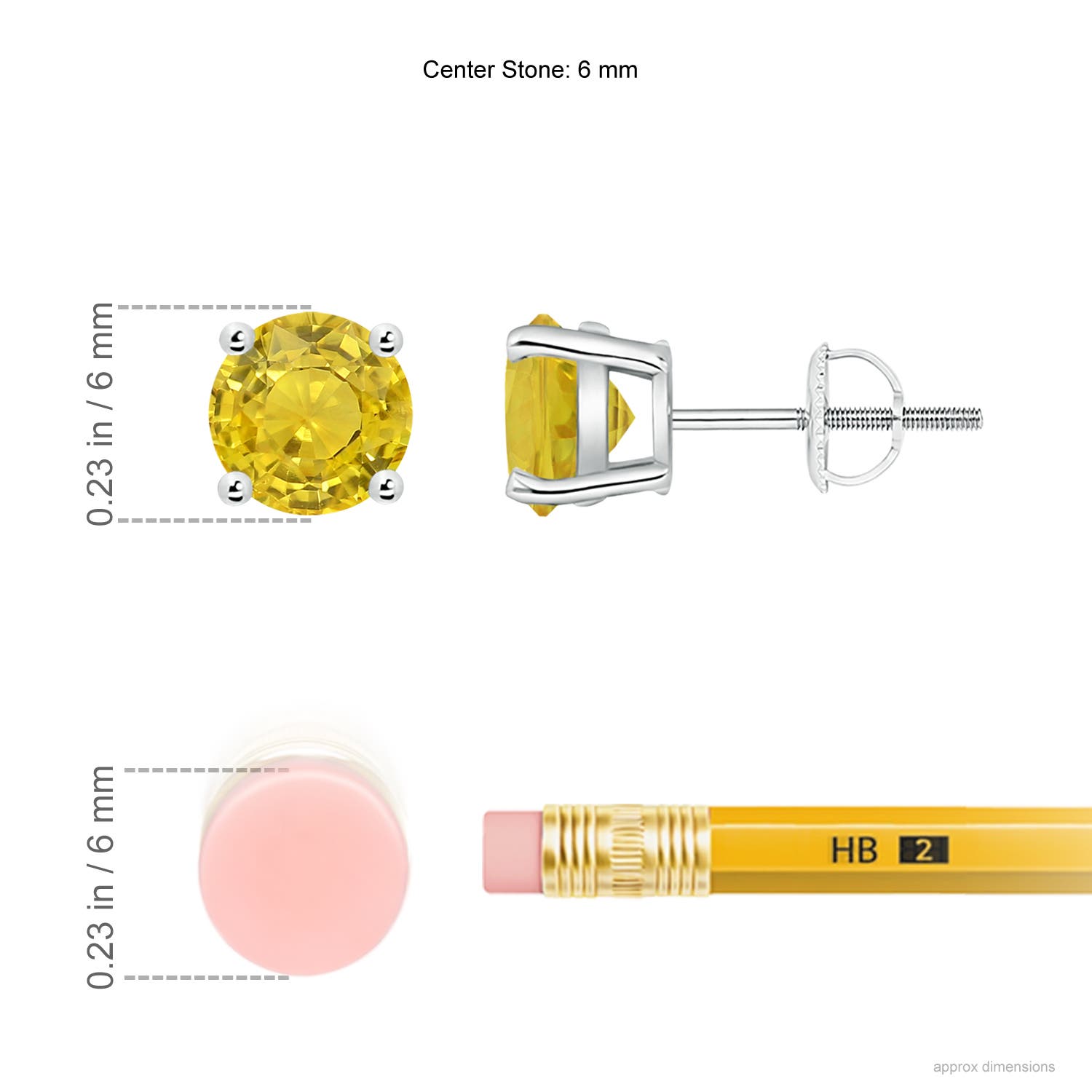 AAA - Yellow Sapphire / 2 CT / 14 KT White Gold