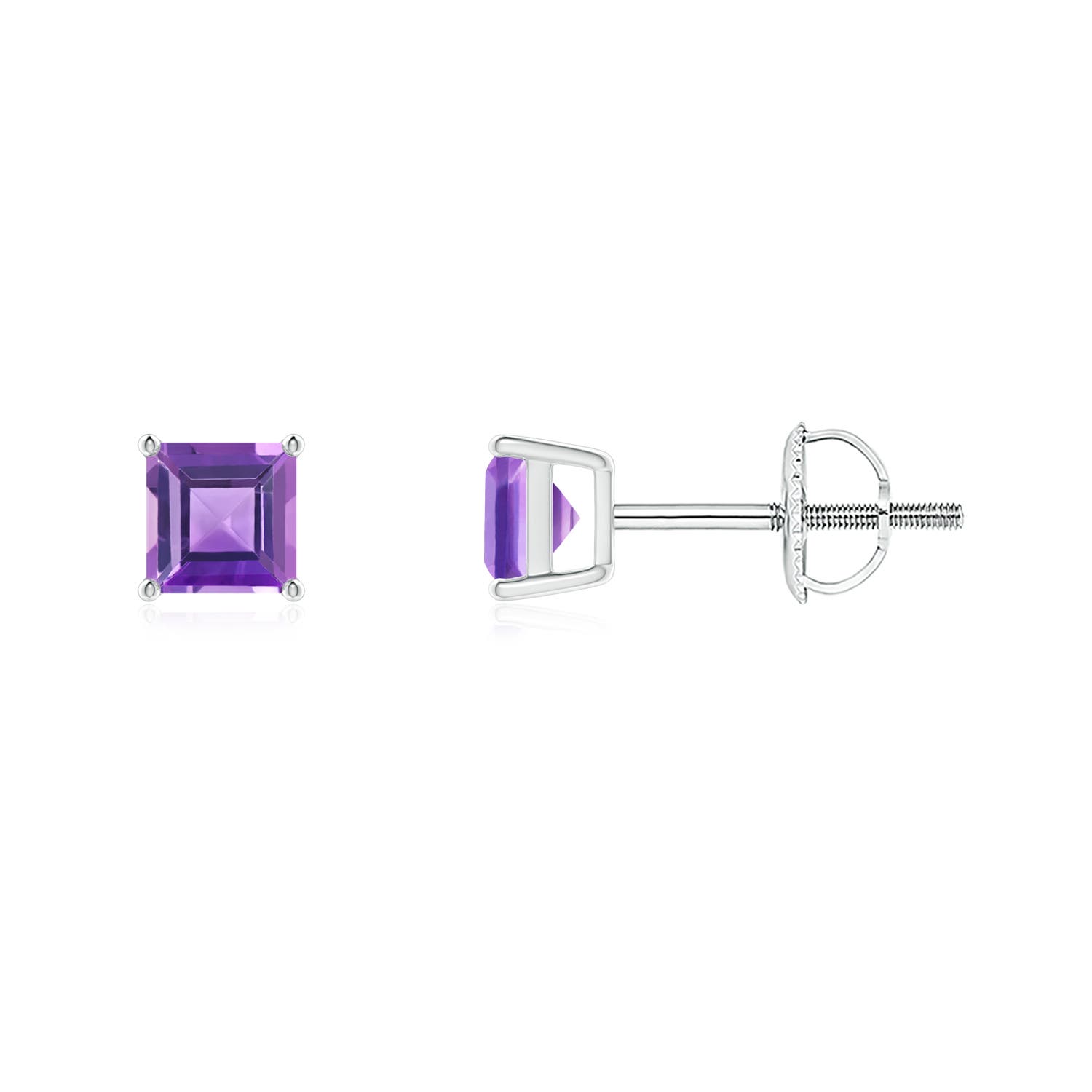 AA - Amethyst / 0.66 CT / 14 KT White Gold