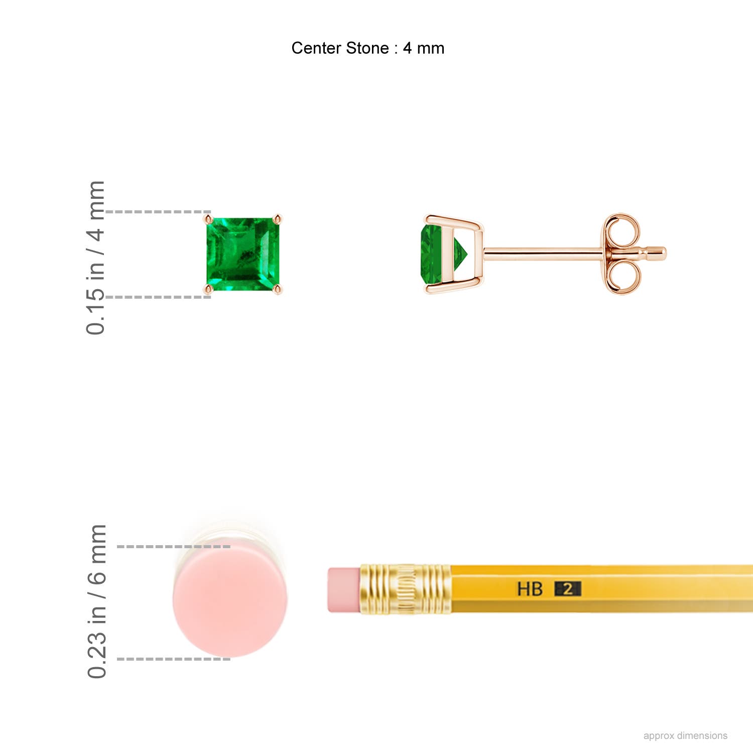 AAA - Emerald / 0.6 CT / 14 KT Rose Gold