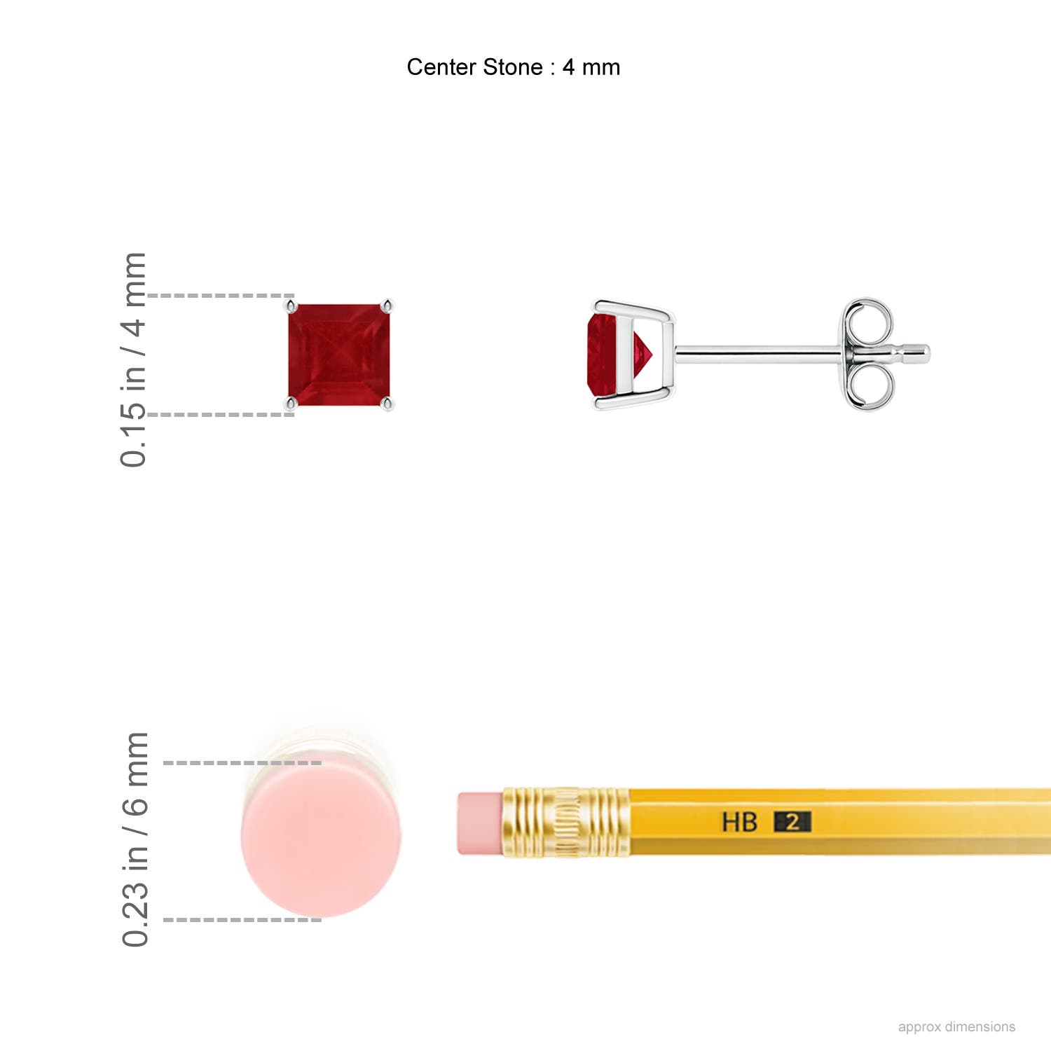 AA - Ruby / 0.8 CT / 14 KT White Gold