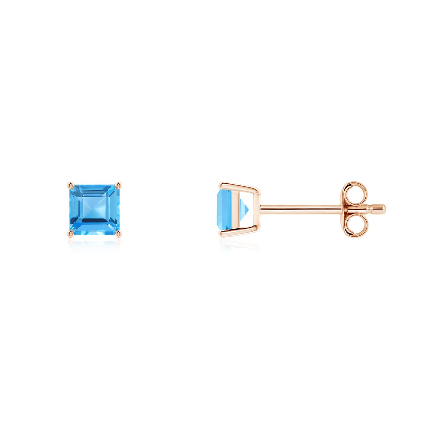 AAA - Swiss Blue Topaz / 0.88 CT / 14 KT Rose Gold