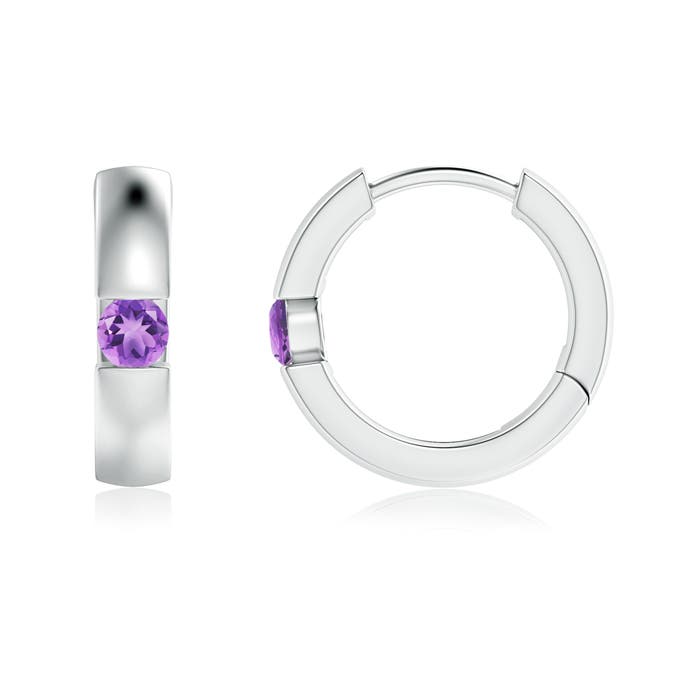 A - Amethyst / 0.12 CT / 14 KT White Gold