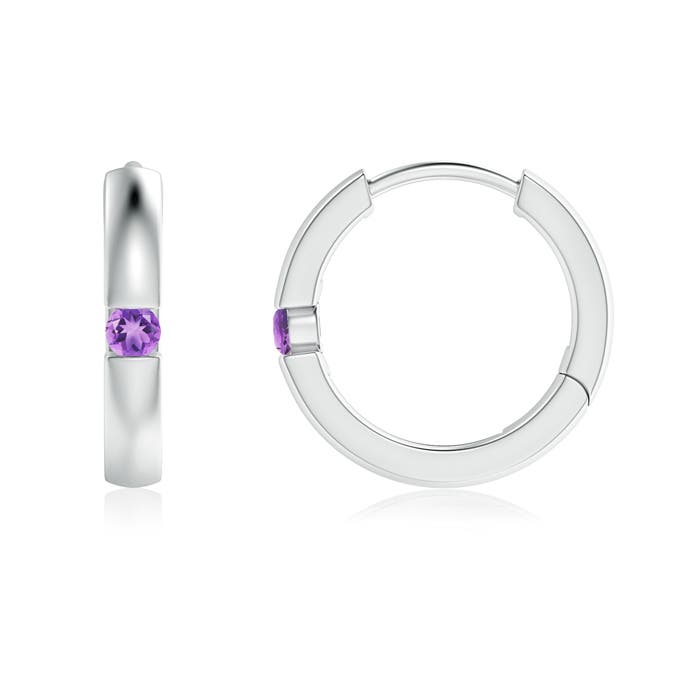 A - Amethyst / 0.06 CT / 14 KT White Gold