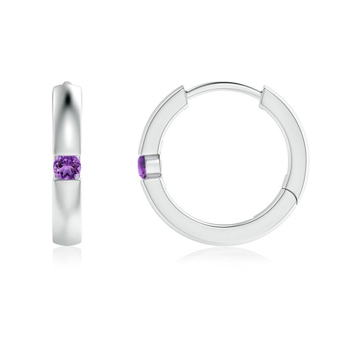 AA - Amethyst / 0.06 CT / 14 KT White Gold