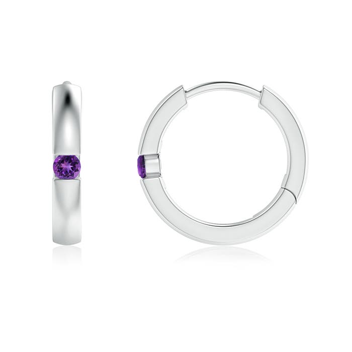 AAAA - Amethyst / 0.06 CT / 14 KT White Gold