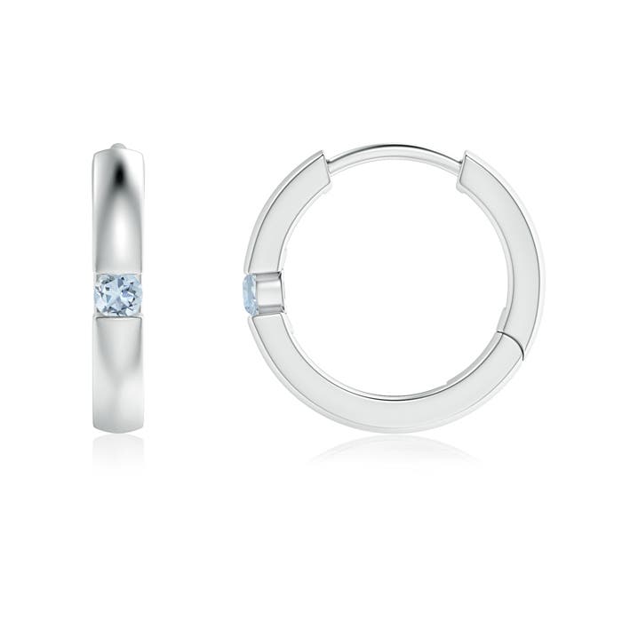 A - Aquamarine / 0.06 CT / 14 KT White Gold