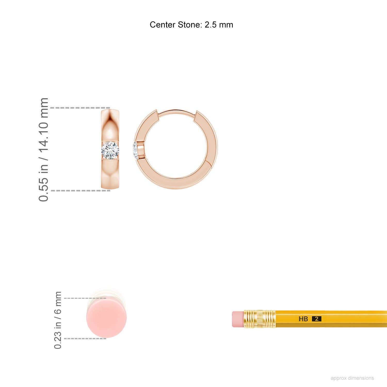 G, VS2 / 0.14 CT / 14 KT Rose Gold