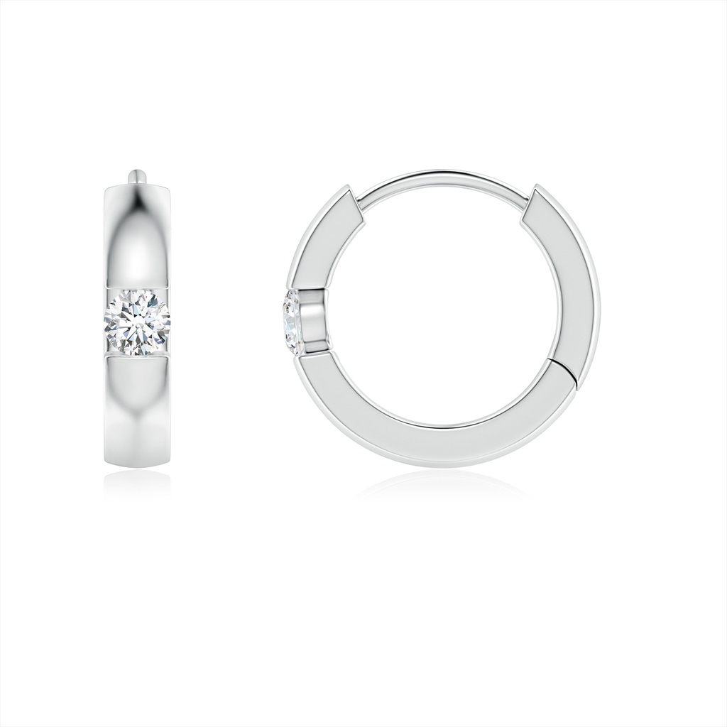 2mm GVS2 Channel-Set Round Diamond Hinged Hoop Earrings in P950 Platinum