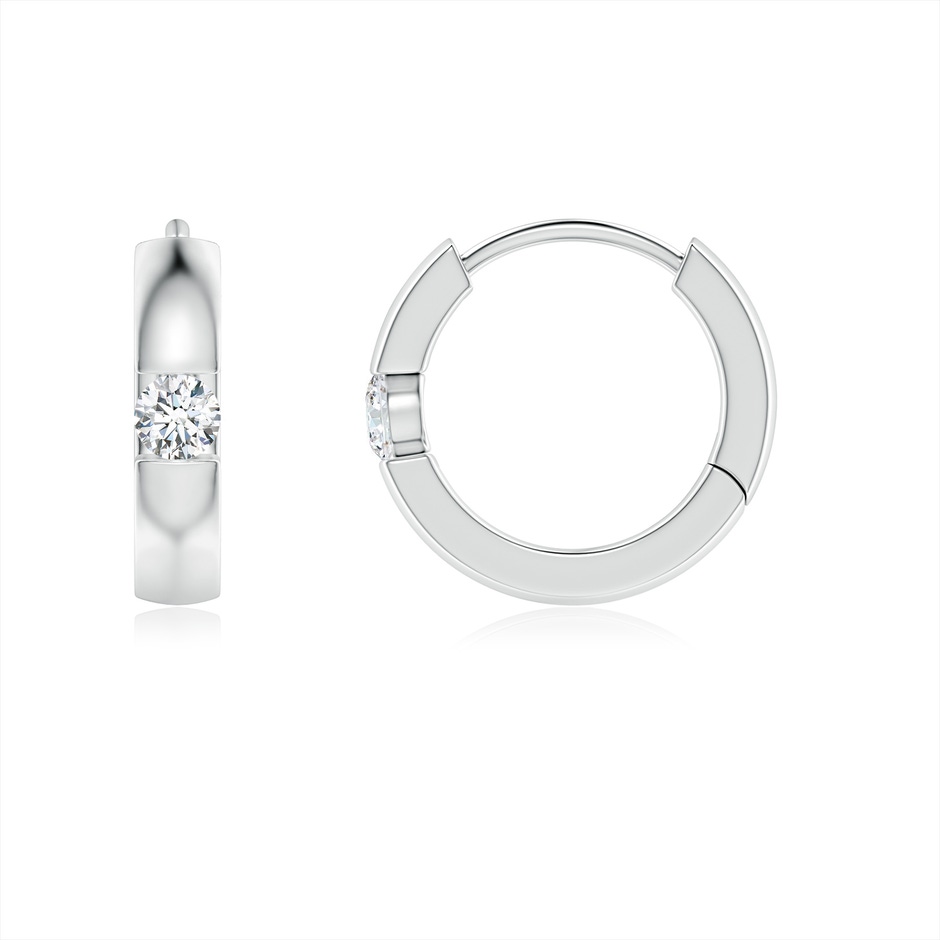 2mm GVS2 Channel-Set Round Diamond Hinged Hoop Earrings in P950 Platinum 