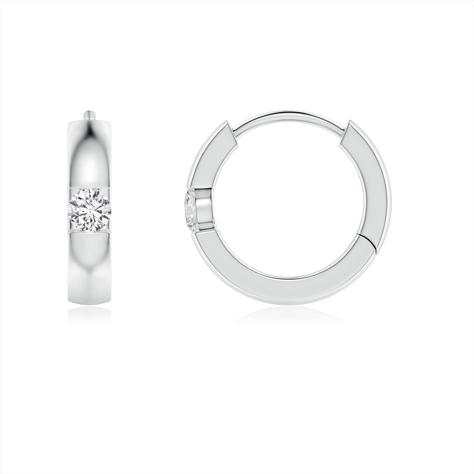 2mm HSI2 Channel-Set Round Diamond Hinged Hoop Earrings in P950 Platinum 