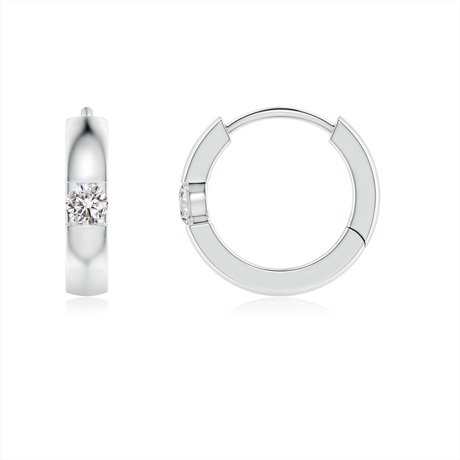 2mm IJI1I2 Channel-Set Round Diamond Hinged Hoop Earrings in White Gold 