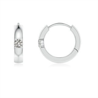 2mm KI3 Channel-Set Round Diamond Hinged Hoop Earrings in P950 Platinum
