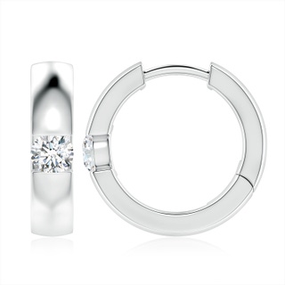 4.5mm GVS2 Channel-Set Round Diamond Hinged Hoop Earrings in P950 Platinum