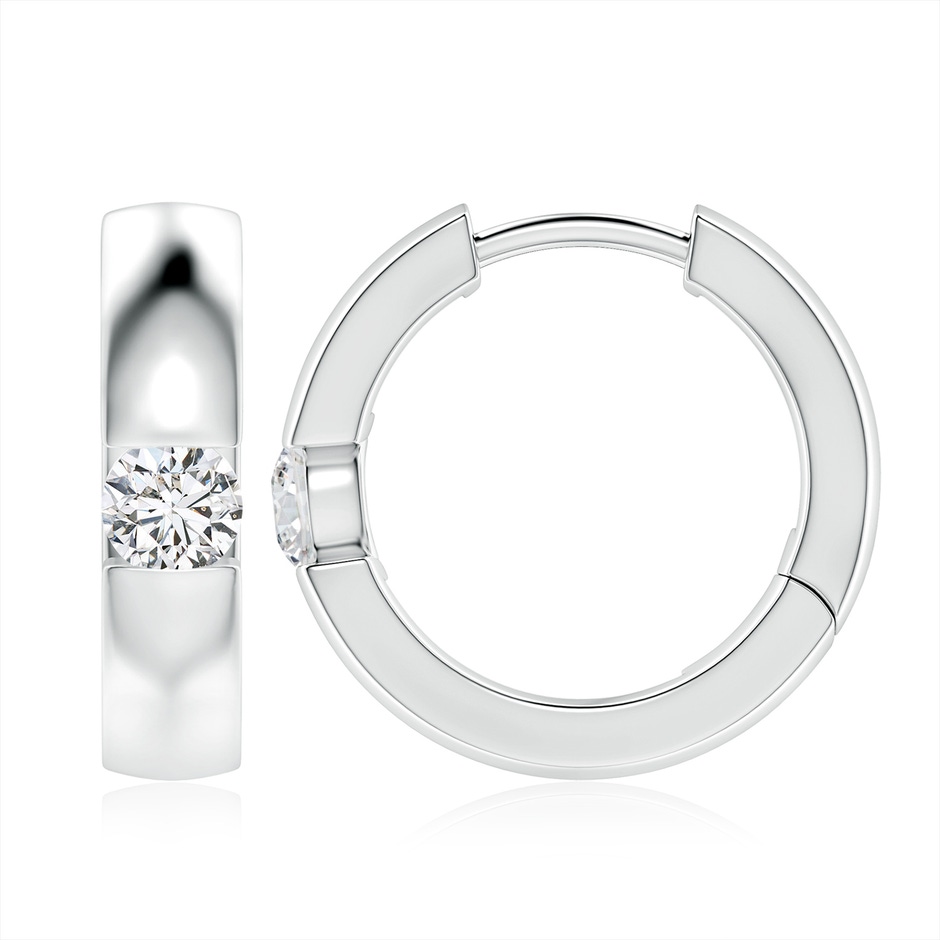 4.5mm HSI2 Channel-Set Round Diamond Hinged Hoop Earrings in P950 Platinum 