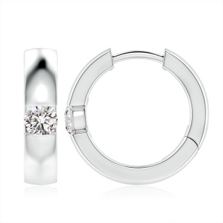 4.5mm IJI1I2 Channel-Set Round Diamond Hinged Hoop Earrings in P950 Platinum