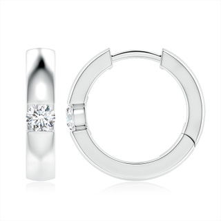 4mm GVS2 Channel-Set Round Diamond Hinged Hoop Earrings in P950 Platinum