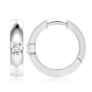 5.1mm GVS2 Channel-Set Round Diamond Hinged Hoop Earrings in P950 Platinum