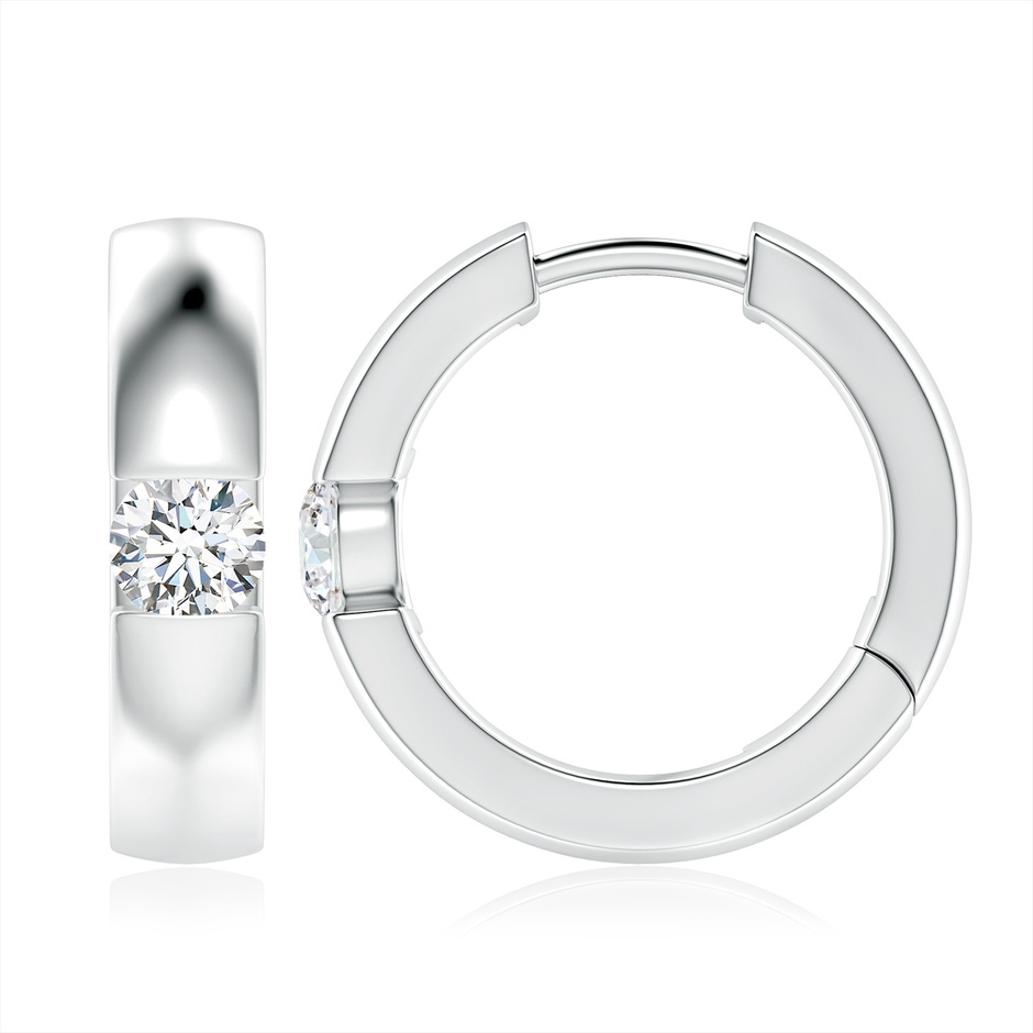 5.1mm GVS2 Channel-Set Round Diamond Hinged Hoop Earrings in P950 Platinum 