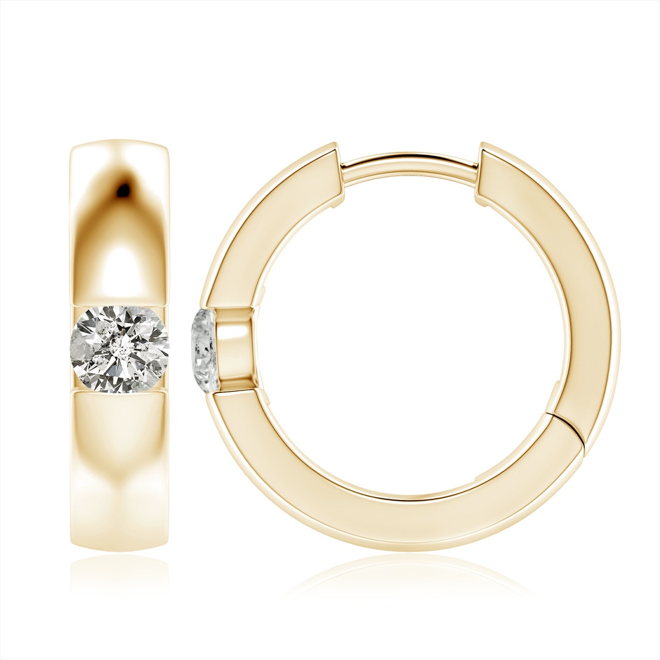 5.1mm KI3 Channel-Set Round Diamond Hinged Hoop Earrings in Yellow Gold 