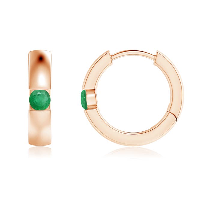 A - Emerald / 0.13 CT / 14 KT Rose Gold