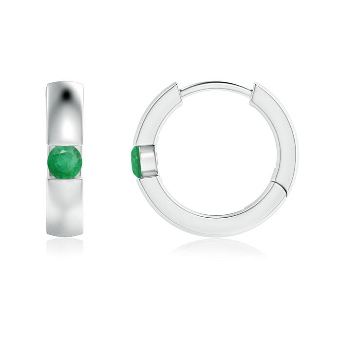 A - Emerald / 0.13 CT / 14 KT White Gold