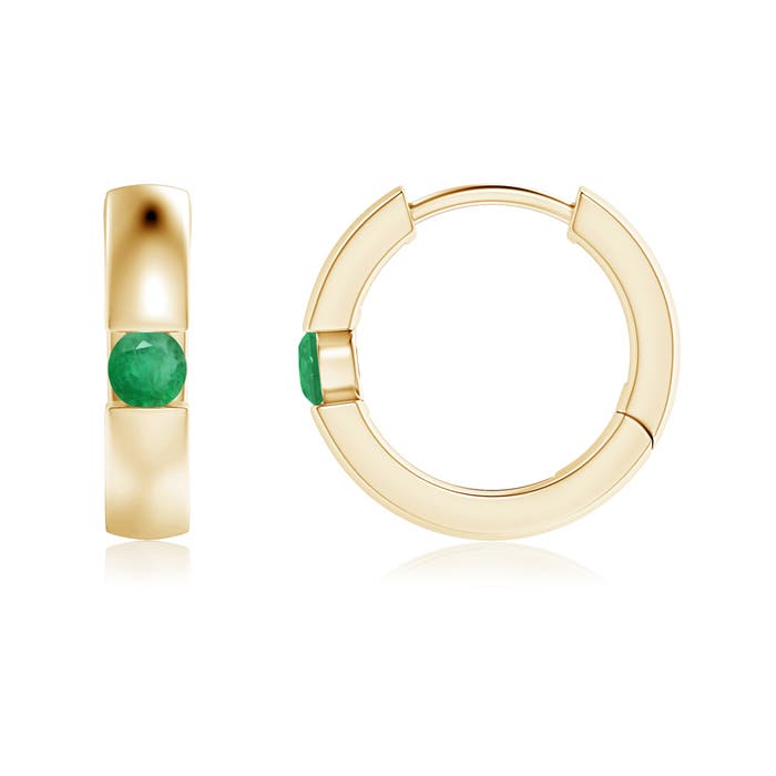 A - Emerald / 0.13 CT / 14 KT Yellow Gold