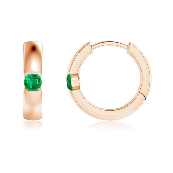 AAA - Emerald / 0.13 CT / 14 KT Rose Gold