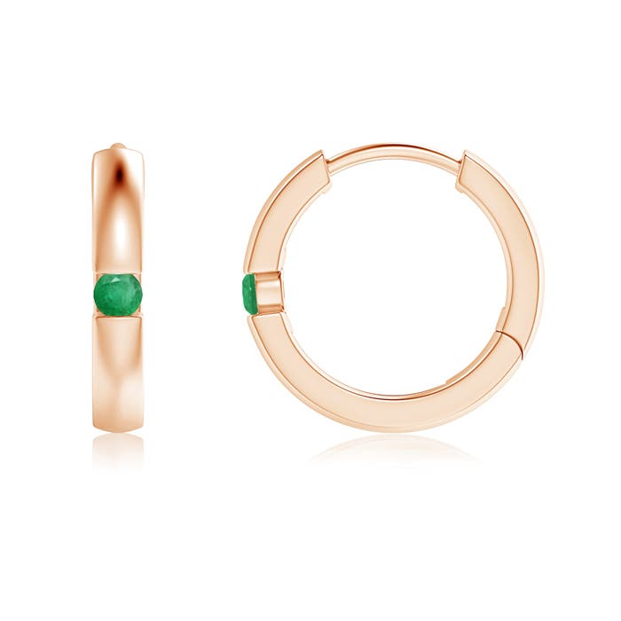 A - Emerald / 0.09 CT / 14 KT Rose Gold