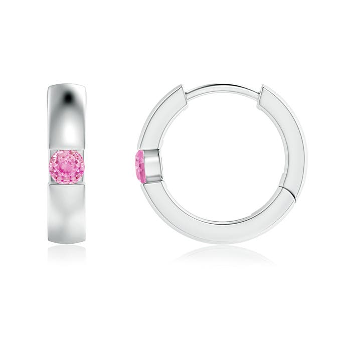 A - Pink Sapphire / 0.17 CT / 14 KT White Gold