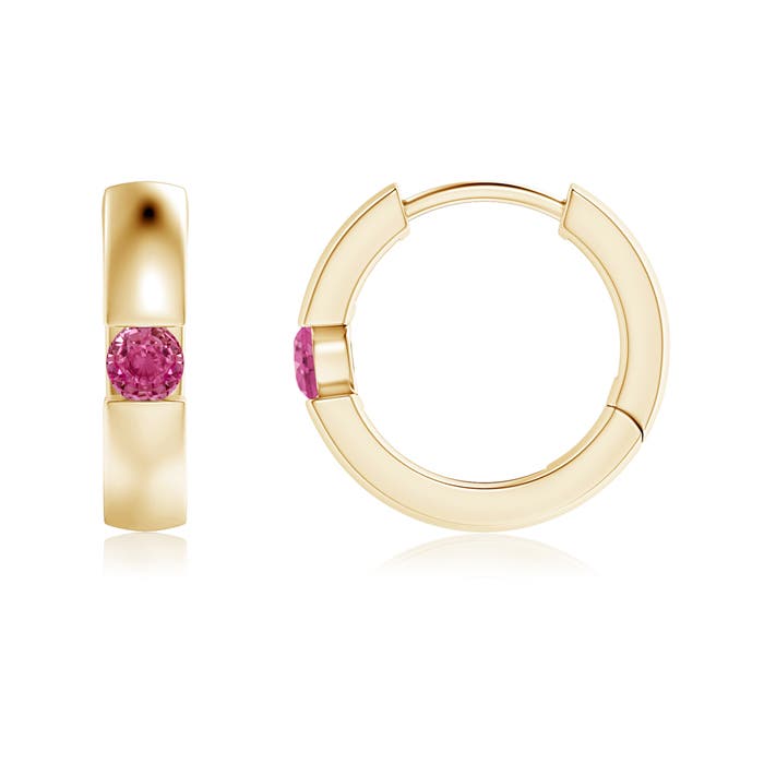 AAAA - Pink Sapphire / 0.17 CT / 14 KT Yellow Gold