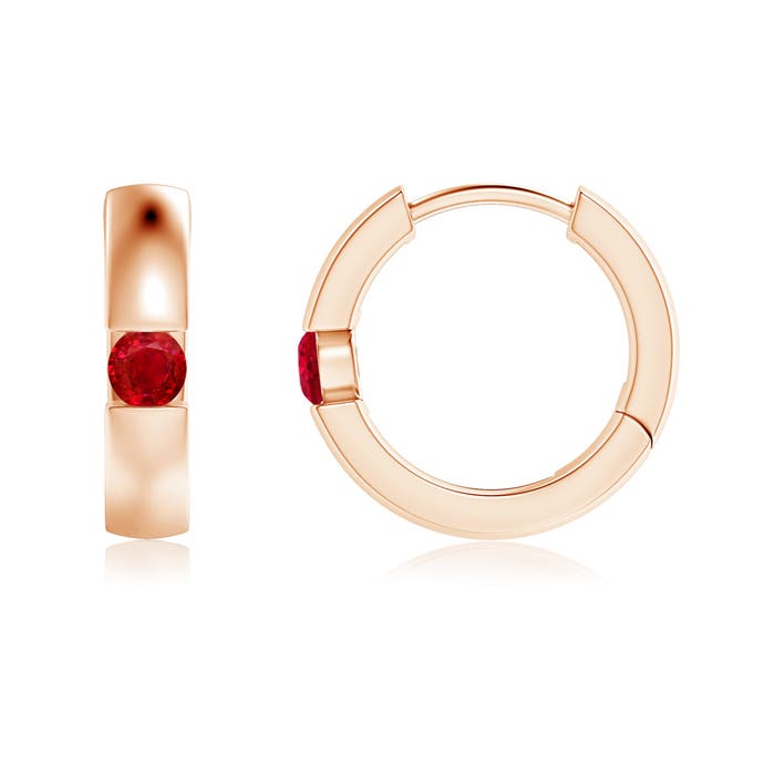 AAA - Ruby / 0.18 CT / 14 KT Rose Gold