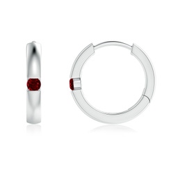 Hoops Platinum Ruby Earrings