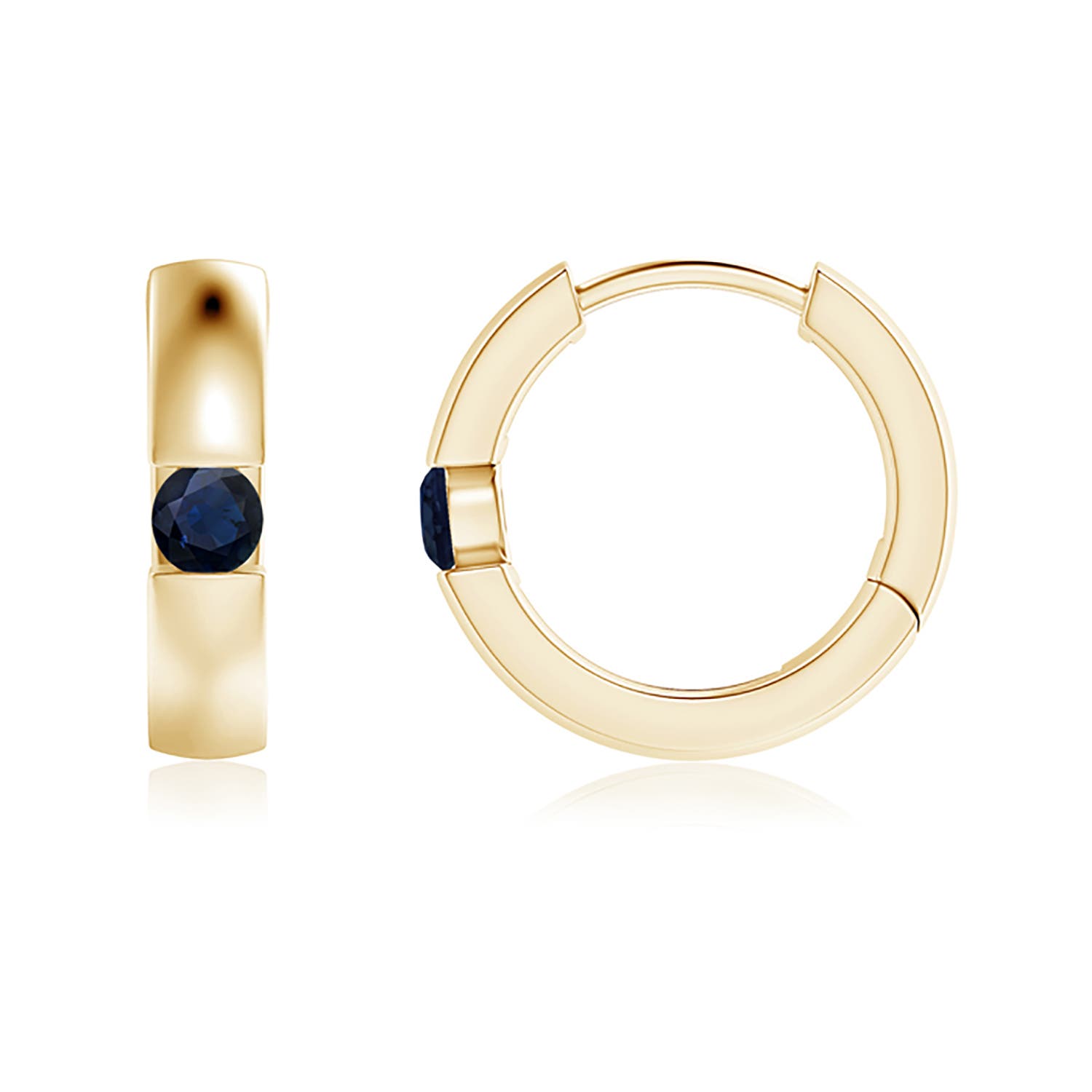 A - Blue Sapphire / 0.18 CT / 14 KT Yellow Gold