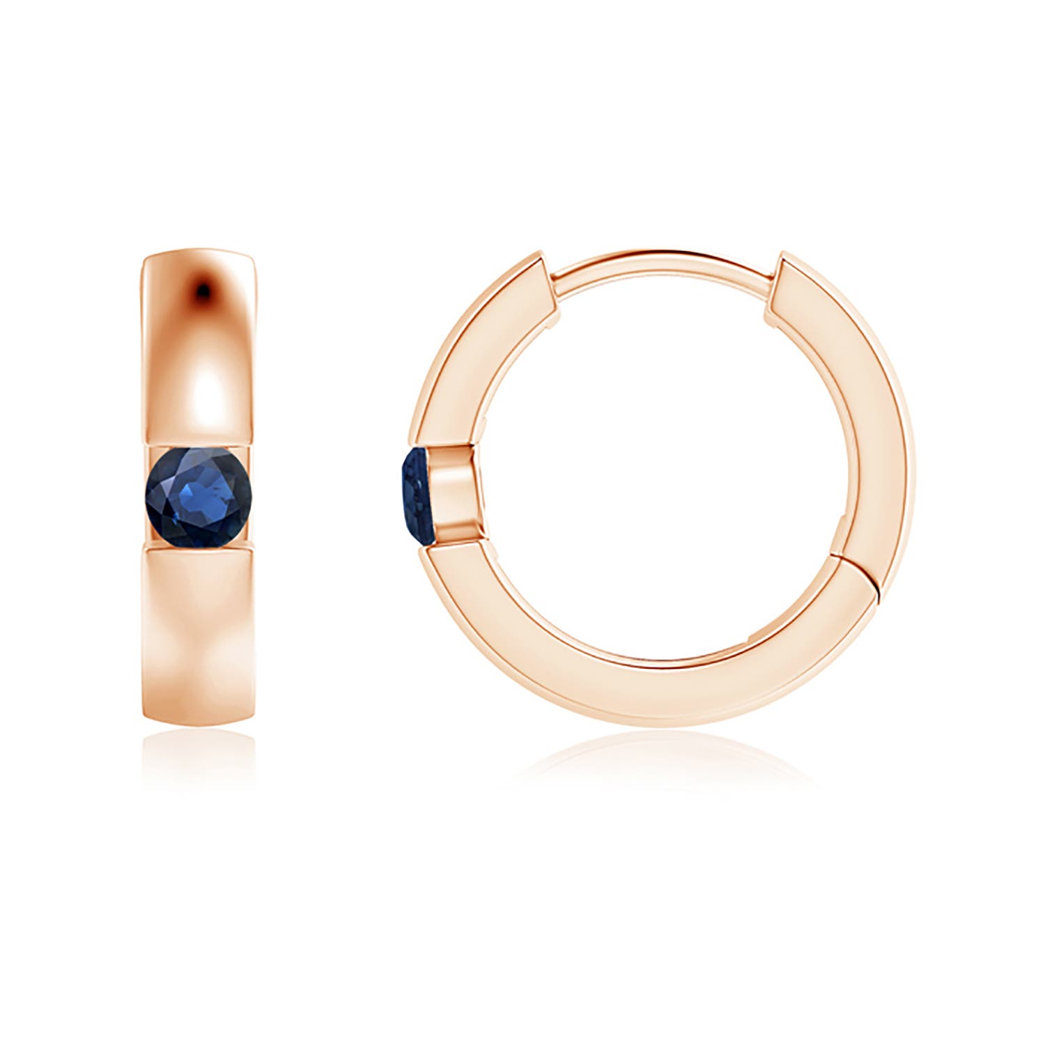 AA - Blue Sapphire / 0.18 CT / 14 KT Rose Gold