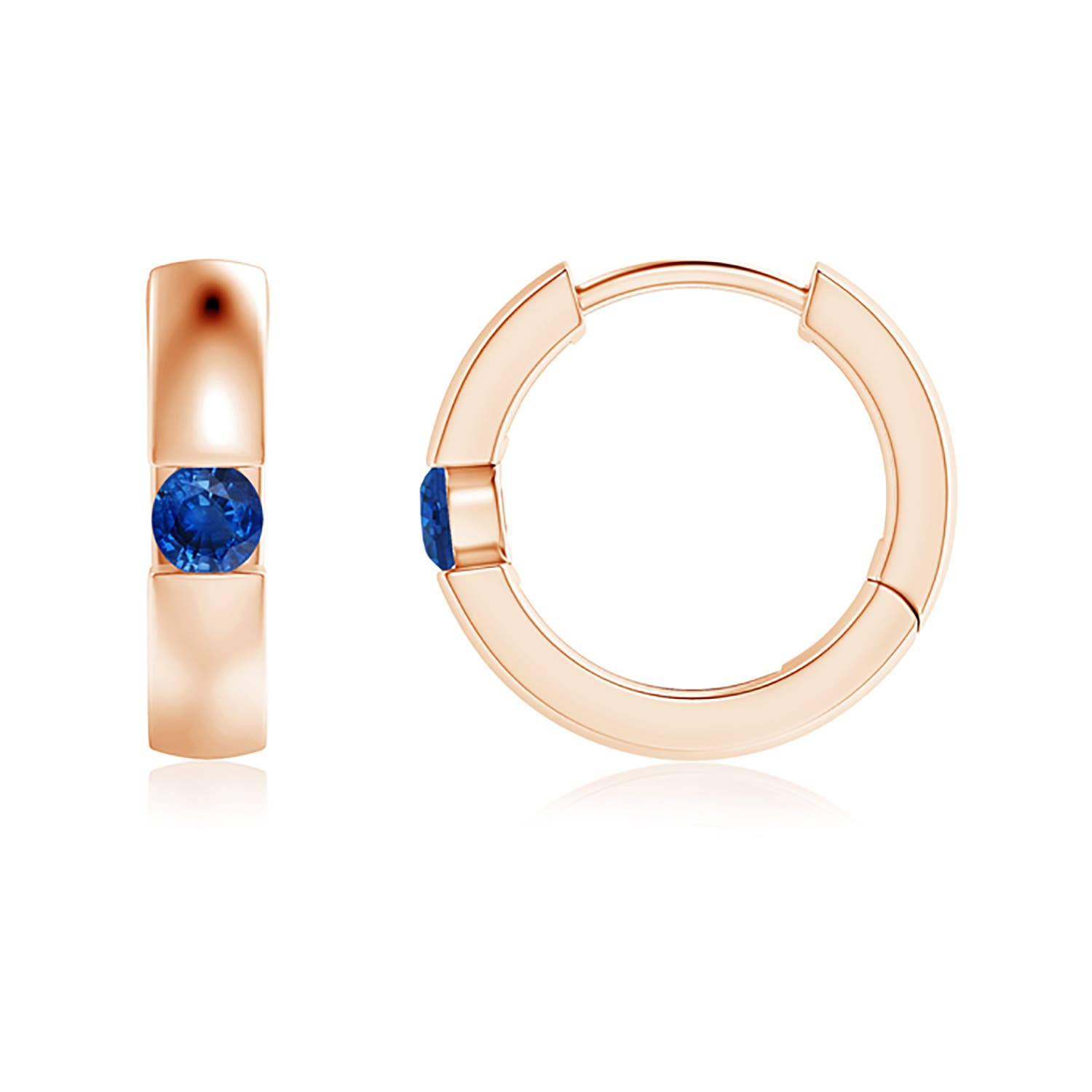 AAA - Blue Sapphire / 0.18 CT / 14 KT Rose Gold