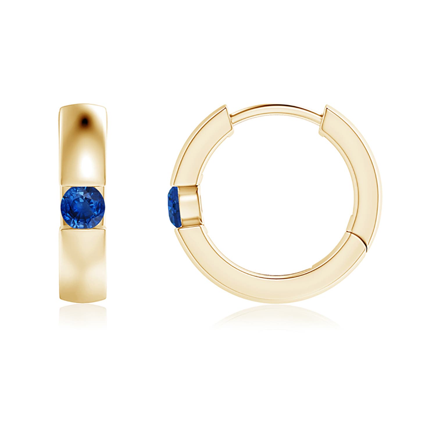 AAA - Blue Sapphire / 0.18 CT / 14 KT Yellow Gold