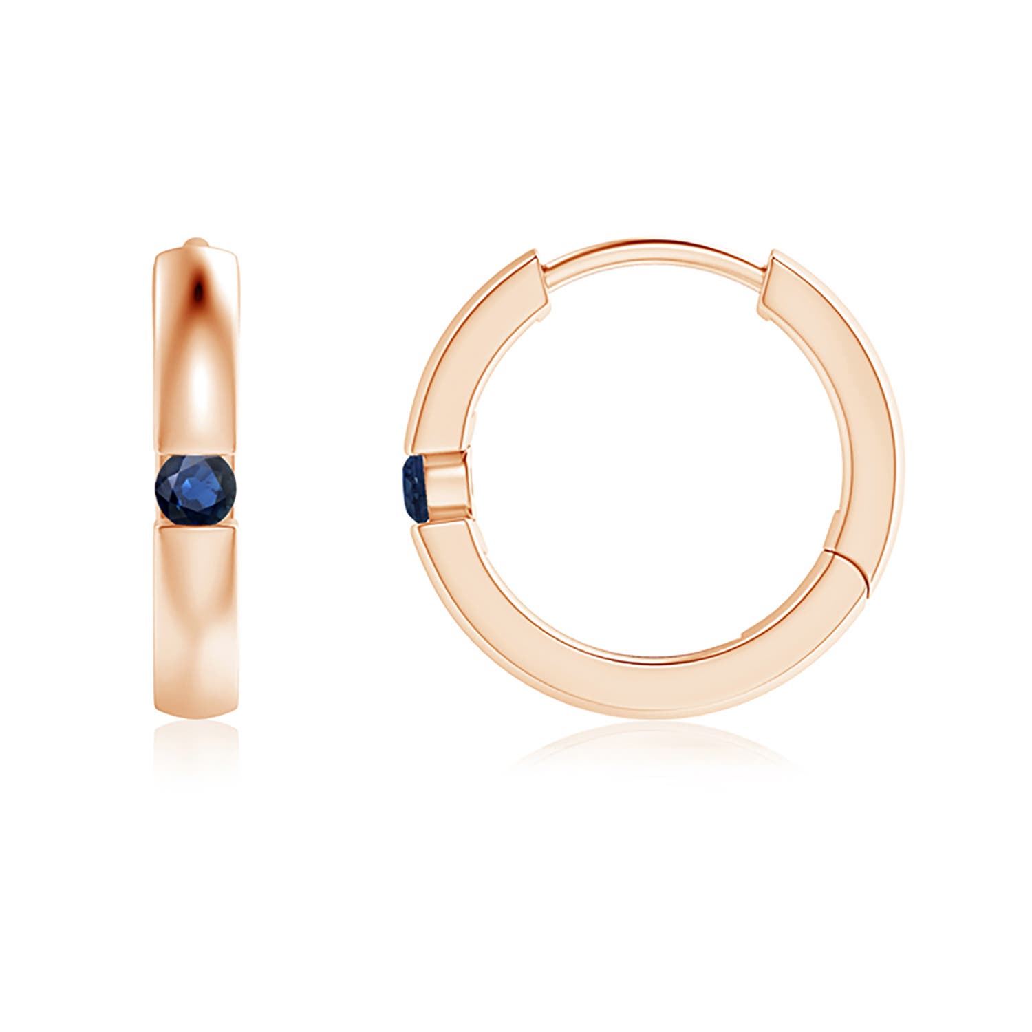 AA - Blue Sapphire / 0.1 CT / 14 KT Rose Gold