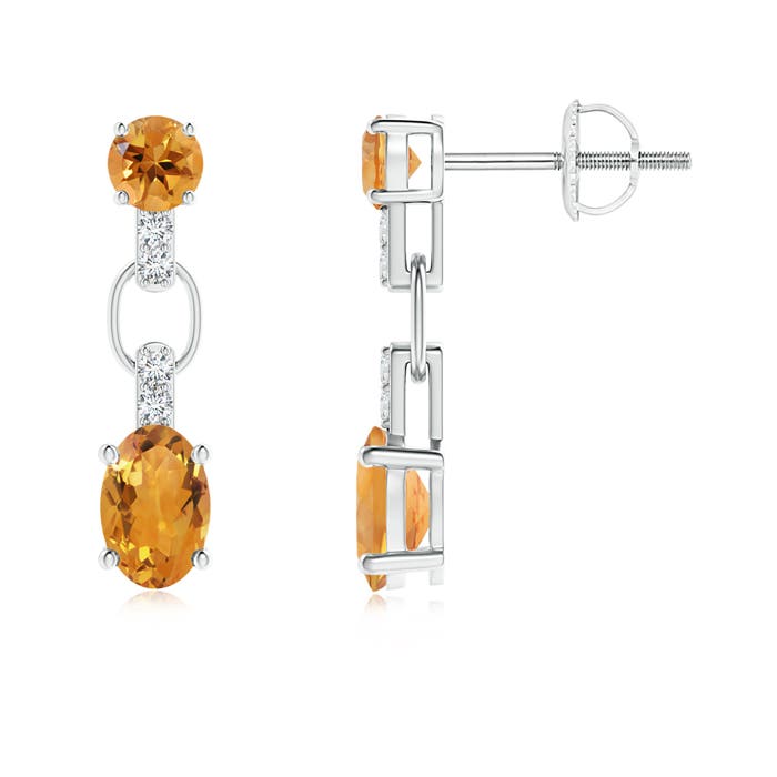 AA - Citrine / 1.18 CT / 14 KT White Gold