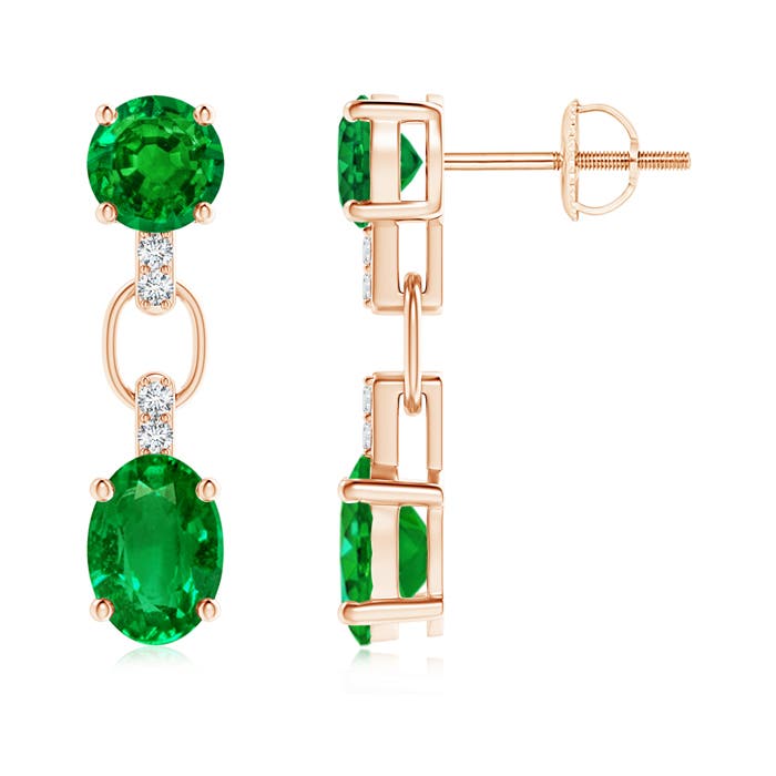 AAAA - Emerald / 2.3 CT / 14 KT Rose Gold