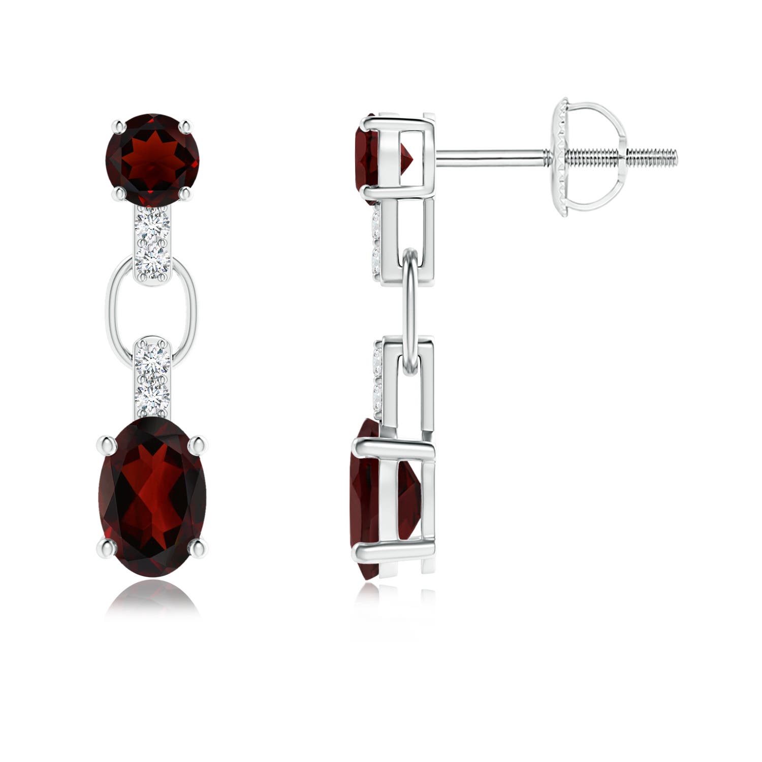 AA - Garnet / 1.56 CT / 14 KT White Gold