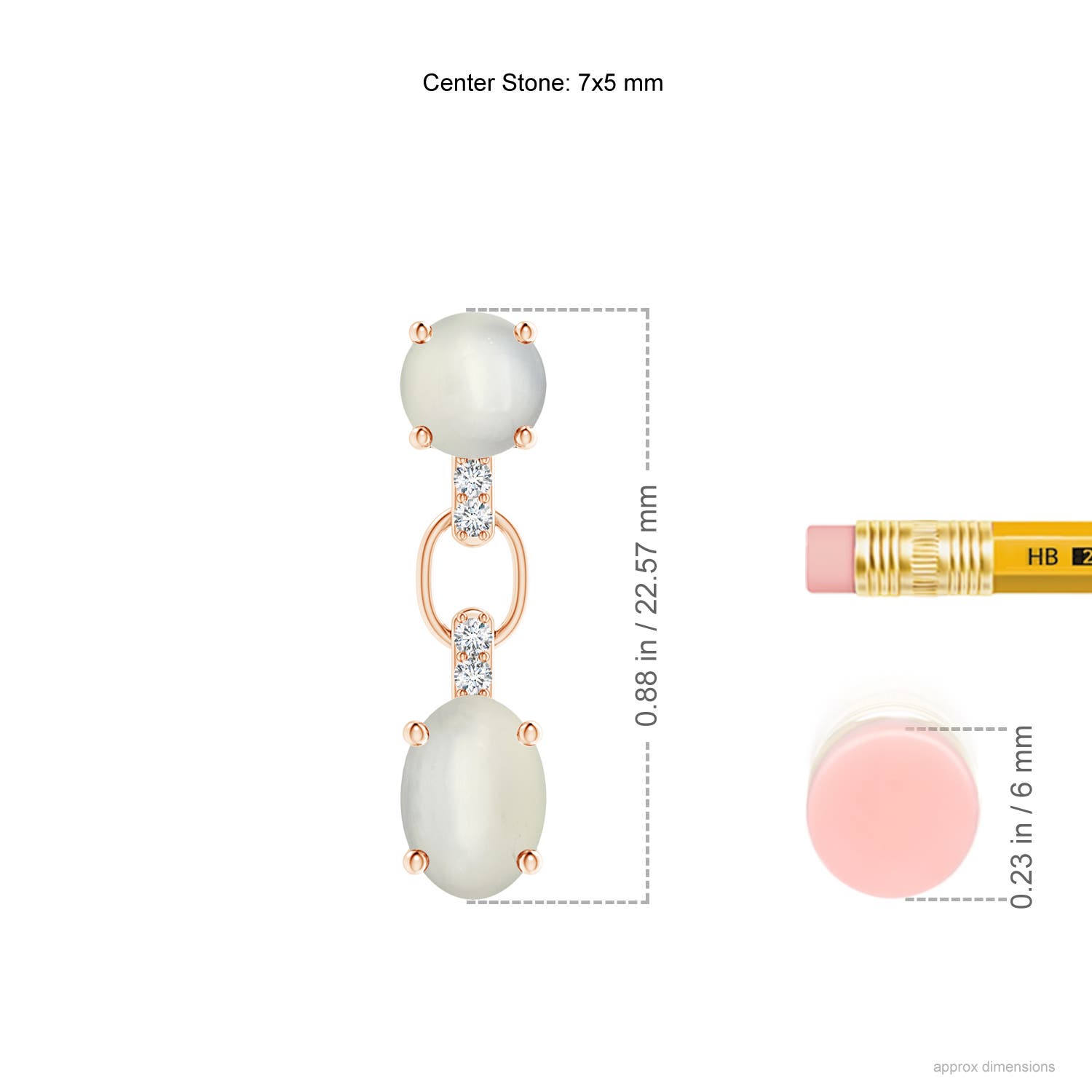 AAA - Moonstone / 2.34 CT / 14 KT Rose Gold