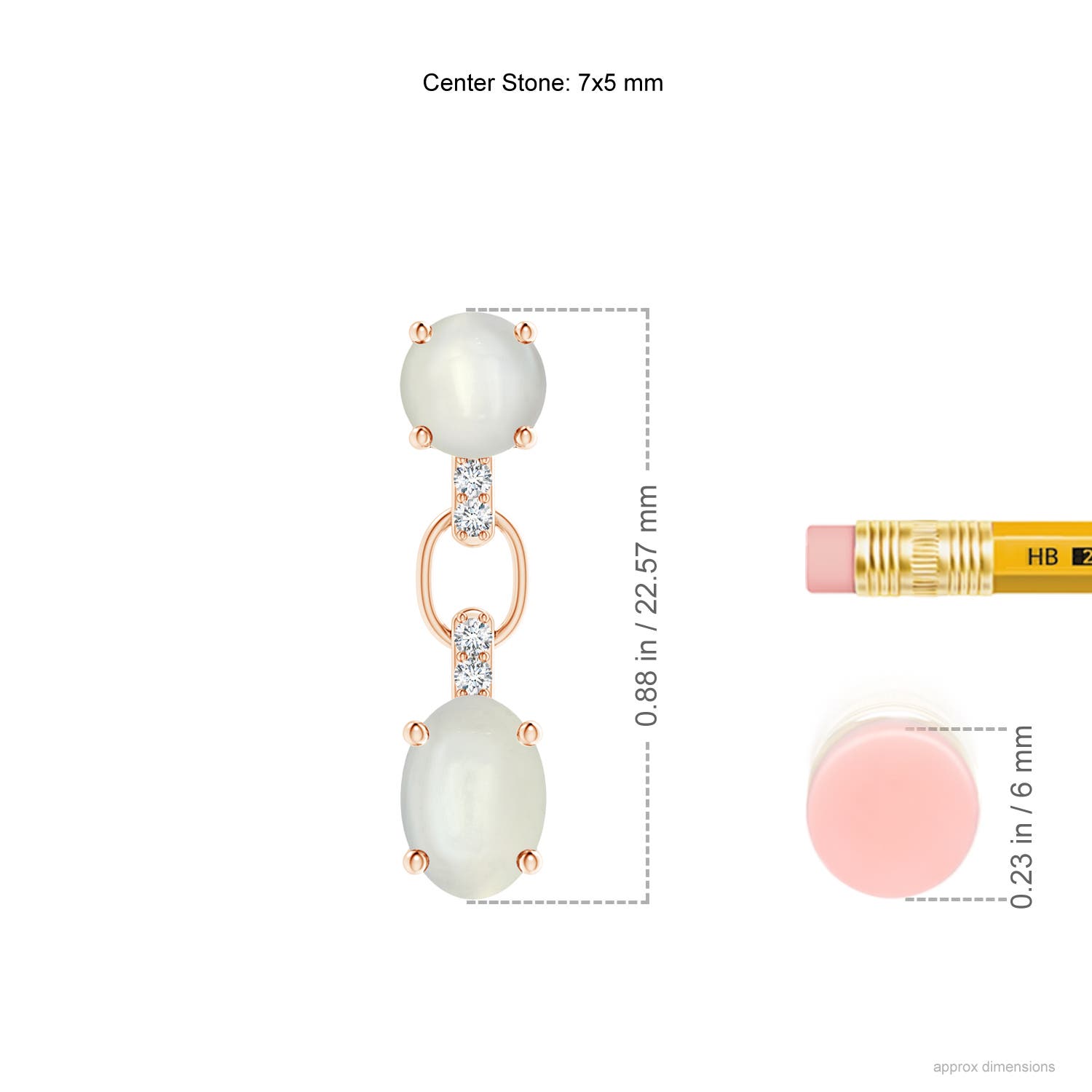 AAAA - Moonstone / 2.34 CT / 14 KT Rose Gold