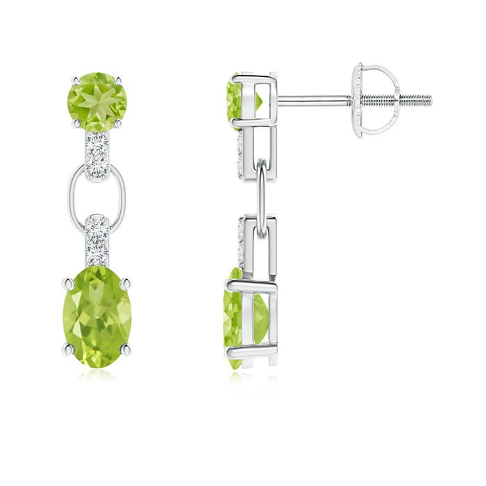 AA - Peridot / 1.38 CT / 14 KT White Gold