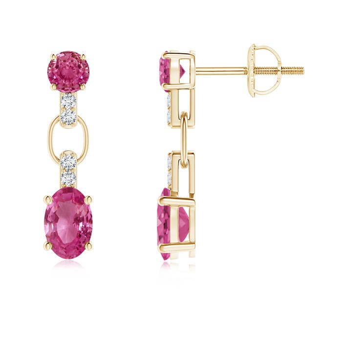 AAAA - Pink Sapphire / 1.62 CT / 14 KT Yellow Gold