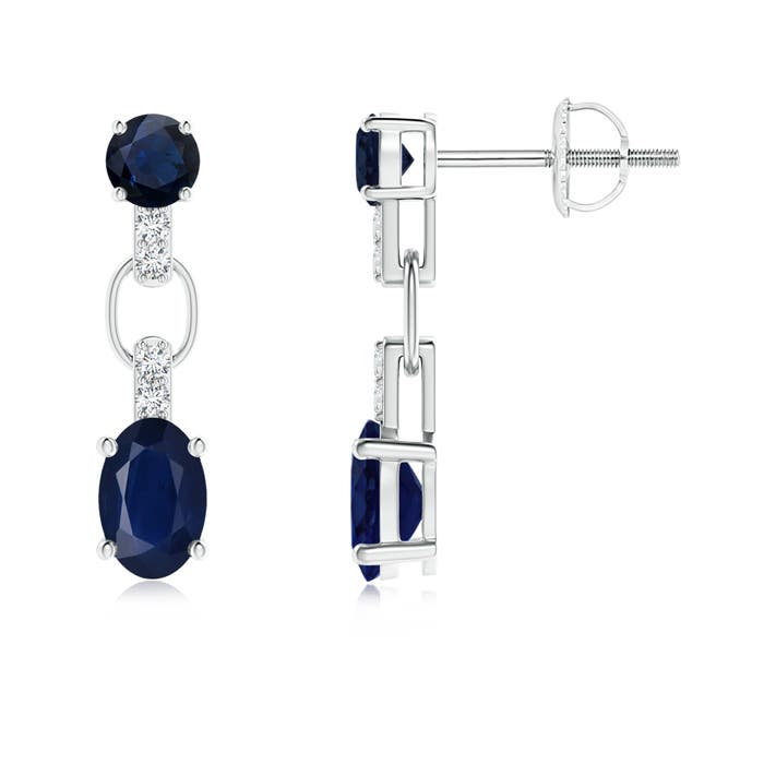 A - Blue Sapphire / 1.7 CT / 14 KT White Gold