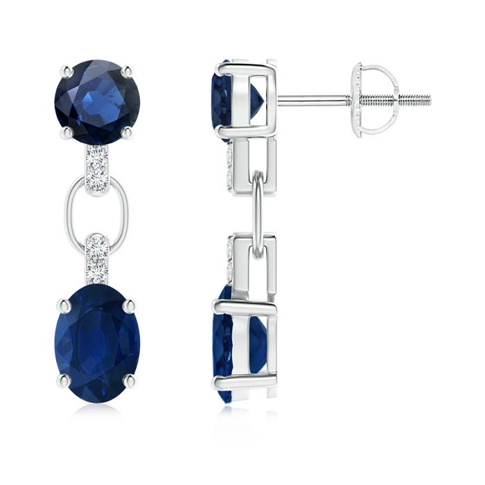 AA - Blue Sapphire / 2.98 CT / 14 KT White Gold